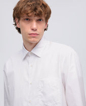 Camicia Classica In Cotone Con Taschino Bianco