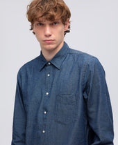 Camicia In Chambray Di Cotone Giapponese Medio