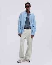 Camicia In Chambray Di Cotone Giapponese Chiaro