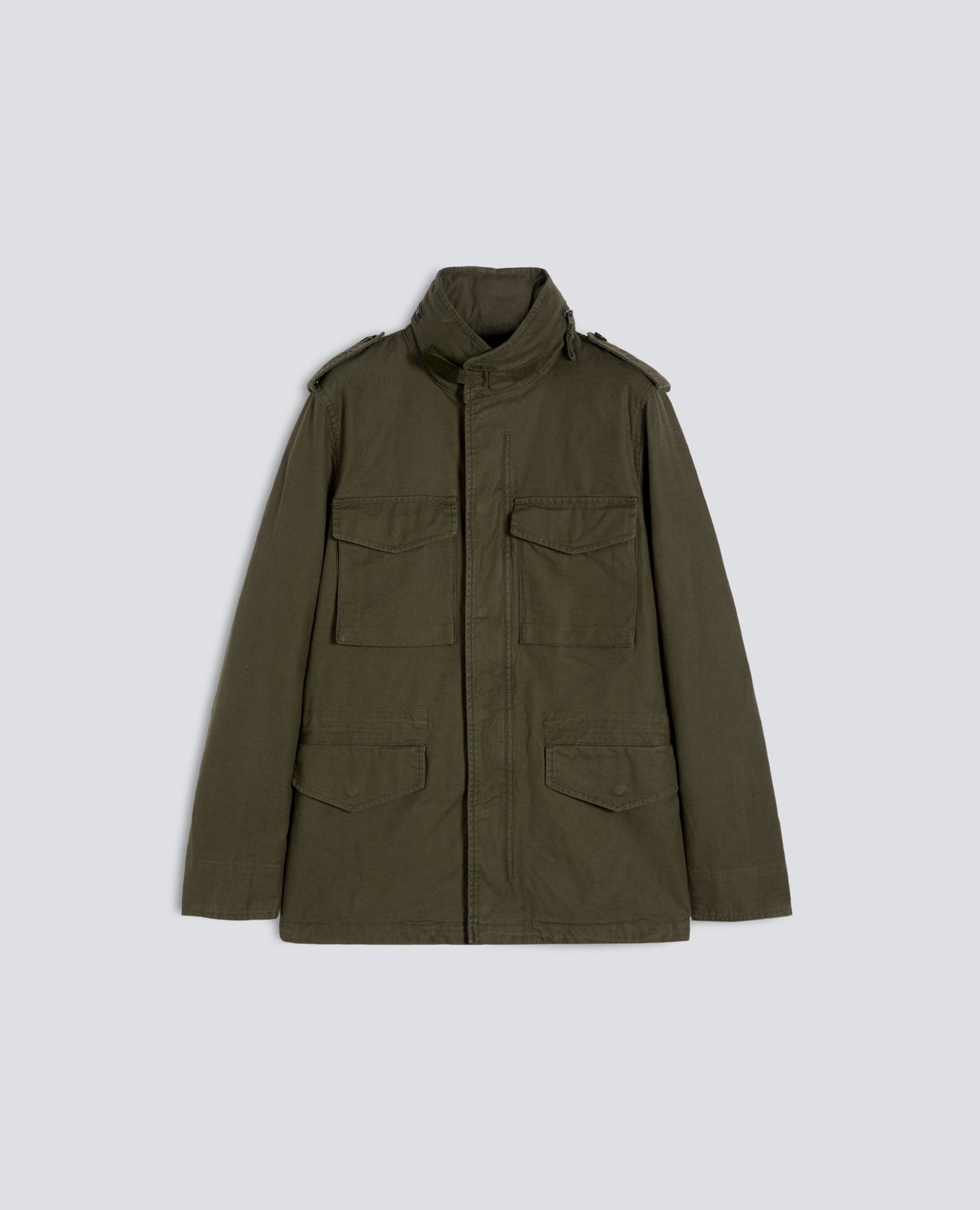 Mini Field Jacket In Gabardina Di Cotone Militare
