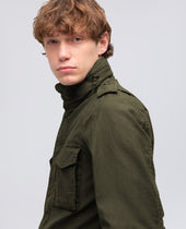Mini Field Jacket In Gabardina Di Cotone Militare