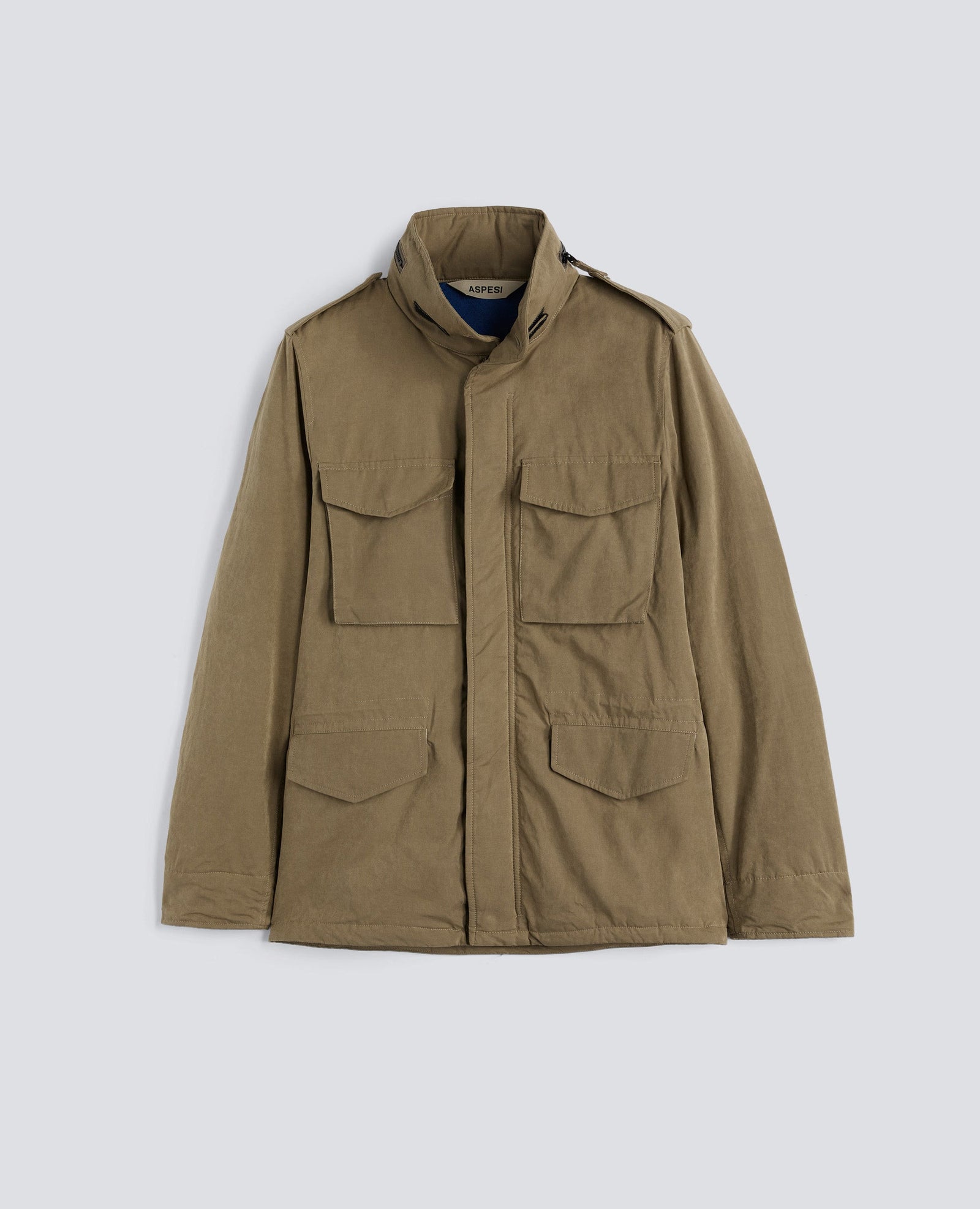 Mini Field Jacket Cot In Tela Di Misto Cotone Tortora