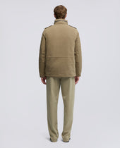 Mini Field Jacket Cot In Tela Di Misto Cotone Tortora