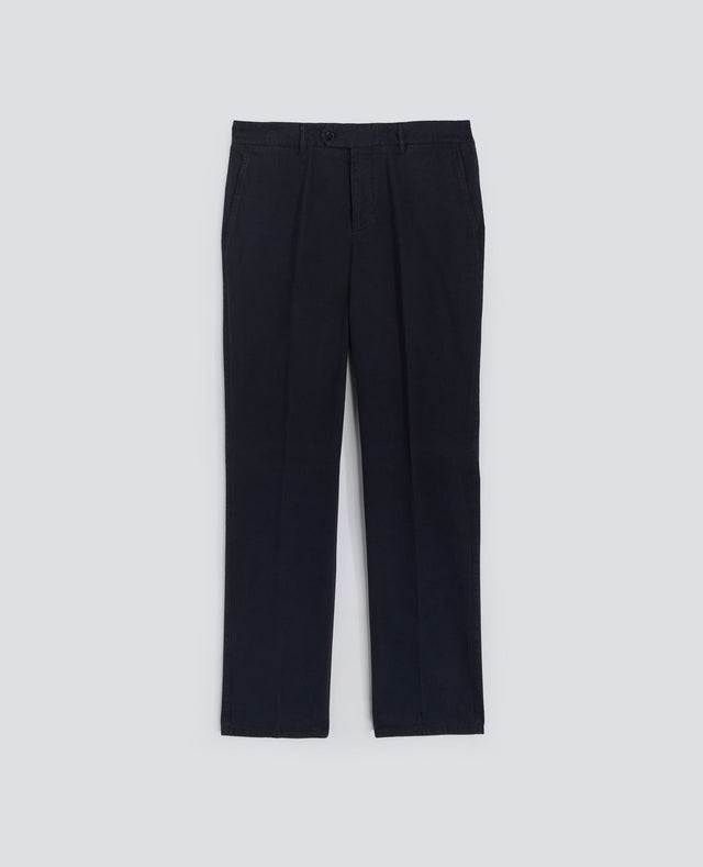 PANTALONE NEW HERMAN IN GABARDINA DI COTONE - NAVY