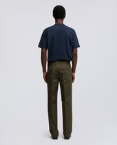 Pantalone Slim Banana In Gabardina Di Cotone Militare