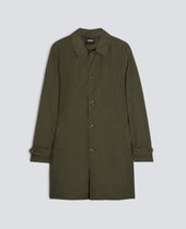 IMPERMEABILE IN POLIESTERE E NYLON COMPATTO - MILITARE