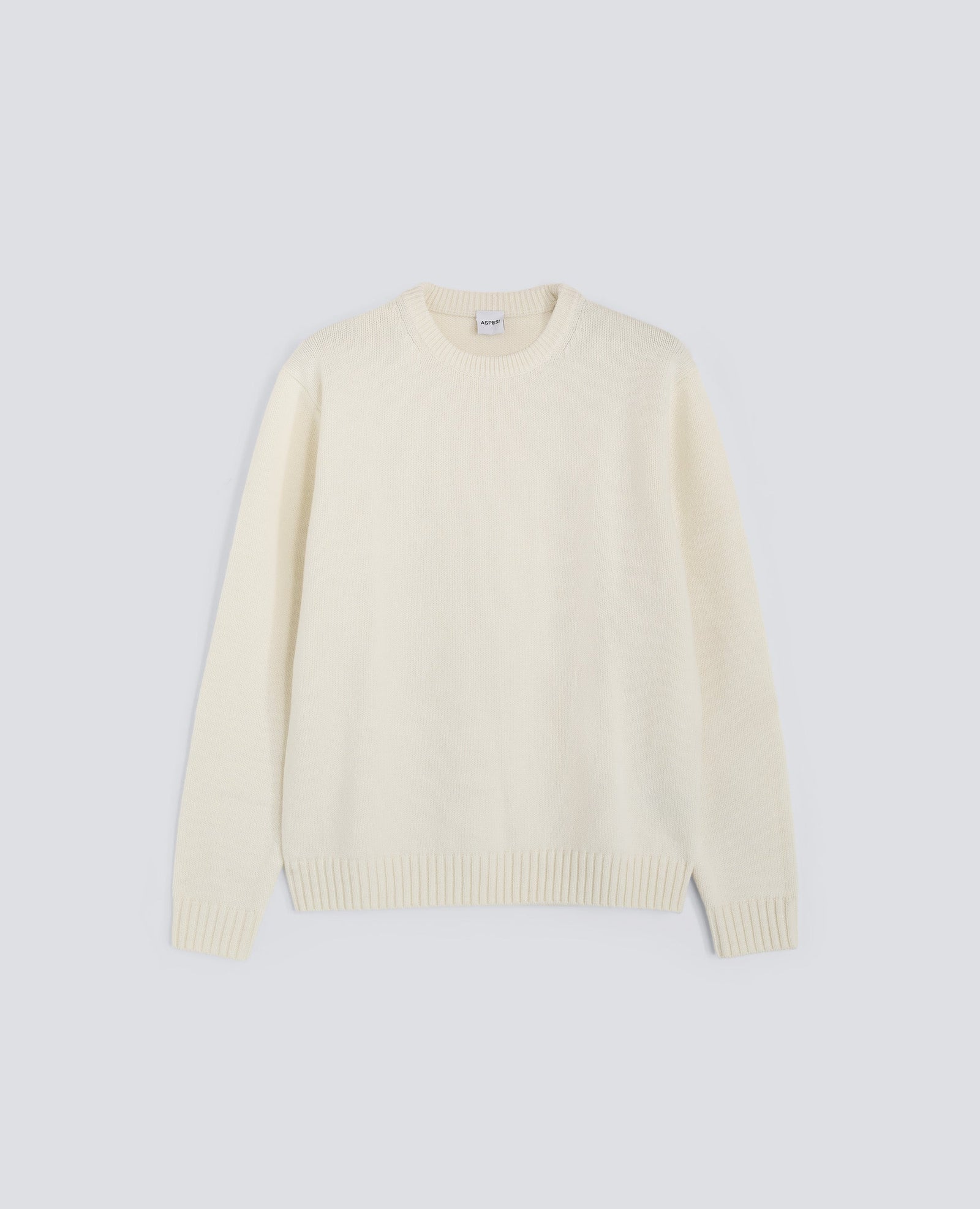 Maglia Girocollo In Misto Lana Naturale