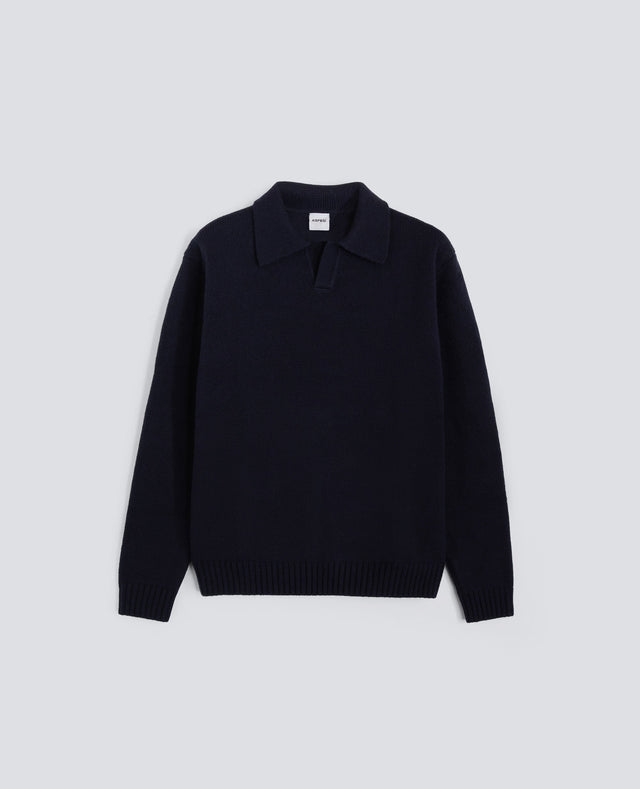 POLO IN MISTO LANA - NAVY