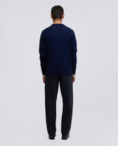 Maglia Girocollo In Lana Rasata Blu