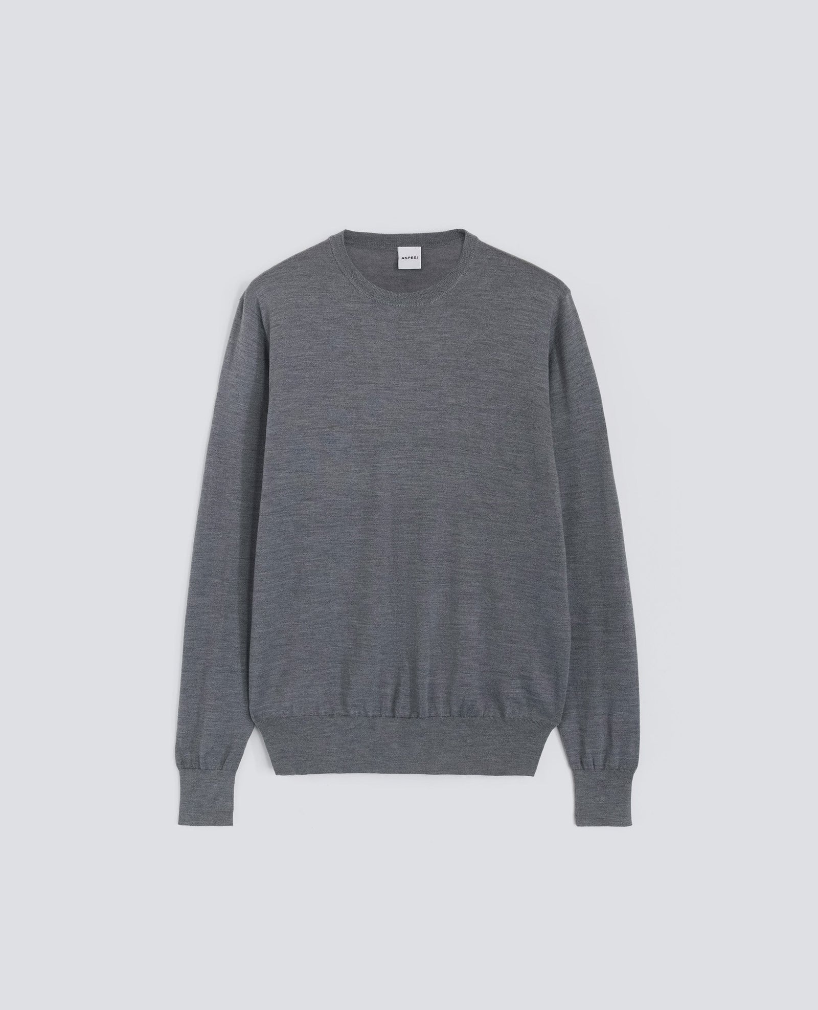 Maglia Girocollo In Lana Rasata Grigio
