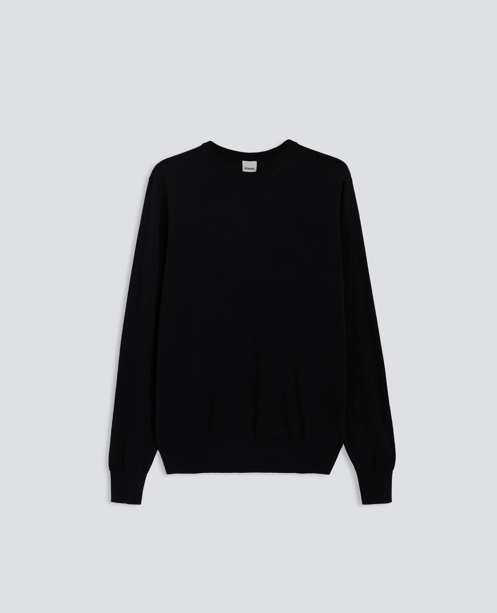 Maglia Girocollo In Lana Rasata Nero
