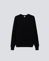 MAGLIA GIROCOLLO IN LANA RASATA - NERO