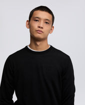 Maglia Girocollo In Lana Rasata Nero