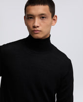Maglia Dolcevita In Lana Merino Nero
