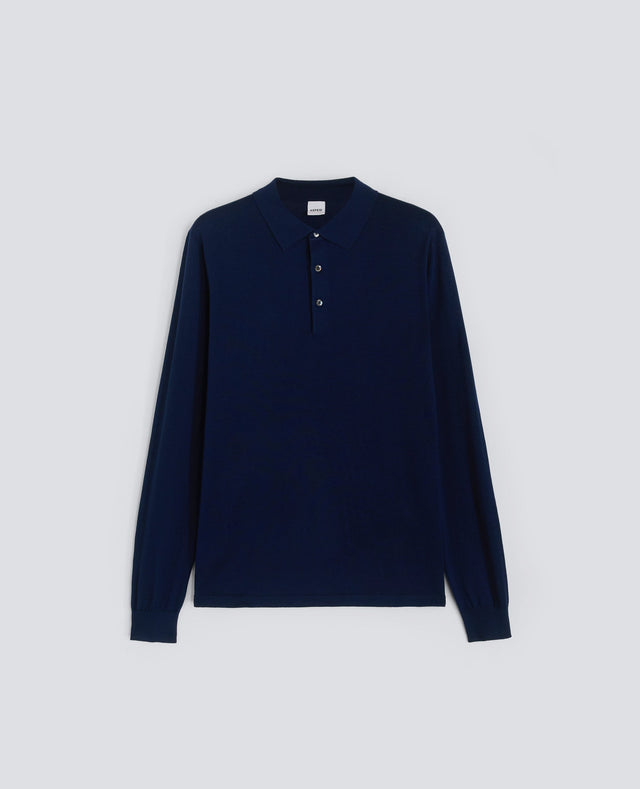 POLO A MANICHE LUNGHE - BLU