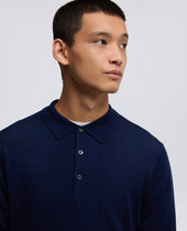 Polo A Maniche Lunghe Blu