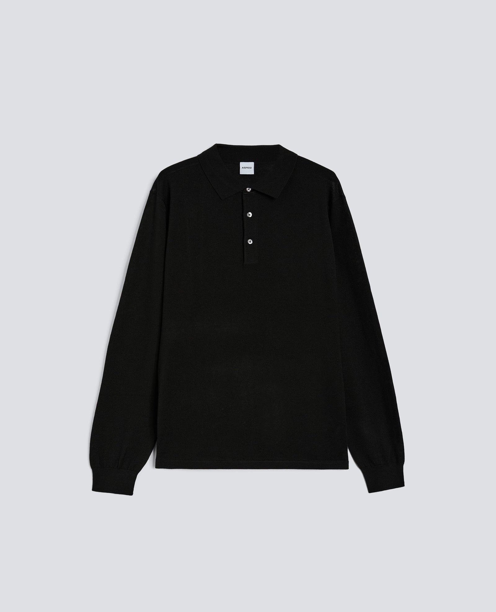 Polo A Maniche Lunghe Nero
