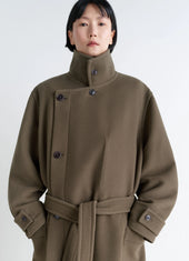 Wrap Coat In Wool
