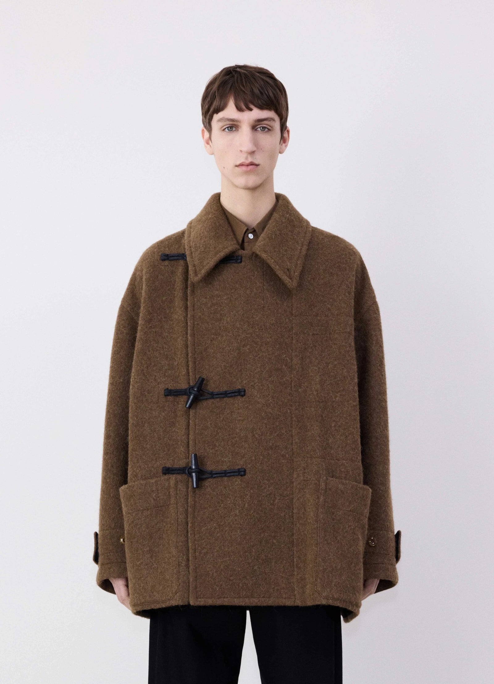 Short Duffle Coat In Wool Alpaca