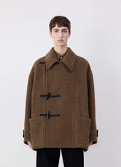 SHORT DUFFLE COAT IN WOOL ALPACA