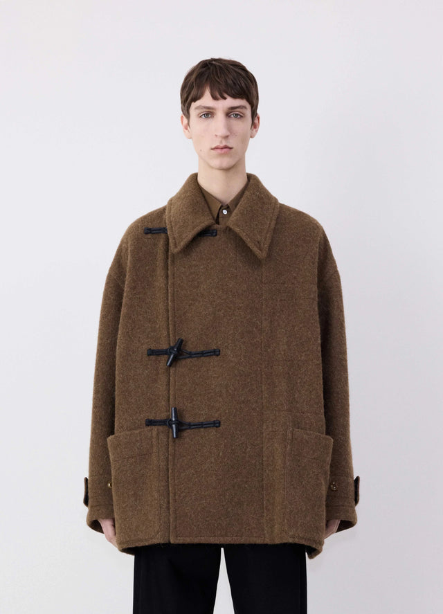 SHORT DUFFLE COAT IN WOOL ALPACA
