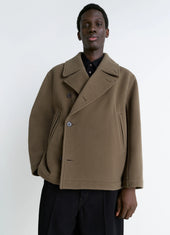 Boxy Peacoat In Wool