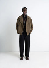 BOXY PEACOAT IN WOOL