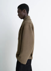 Boxy Peacoat In Wool