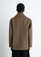 Boxy Peacoat In Wool