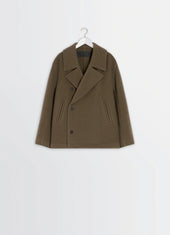 Boxy Peacoat In Wool