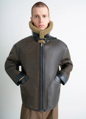 Shearling Coat In Leather