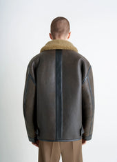 Shearling Coat In Leather