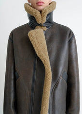 Shearling Coat In Leather