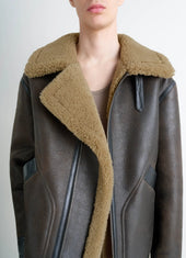Shearling Coat In Leather