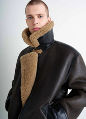 Shearling Coat In Leather