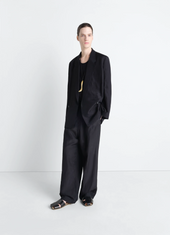 Soft Tailoring Double Breasted Coat In Linen Viscose