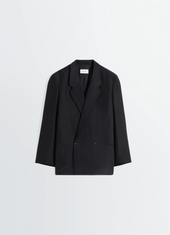 Soft Tailoring Double Breasted Coat In Linen Viscose