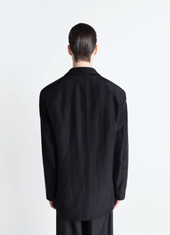 Soft Tailoring Double Breasted Coat In Linen Viscose