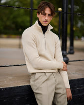 Cashmere Alpine Half Zip Sweater In