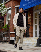 Superfine Lambswool Shawl Collar Cardigan In