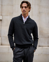 Cashmere Driver S Half Zip Sweater In