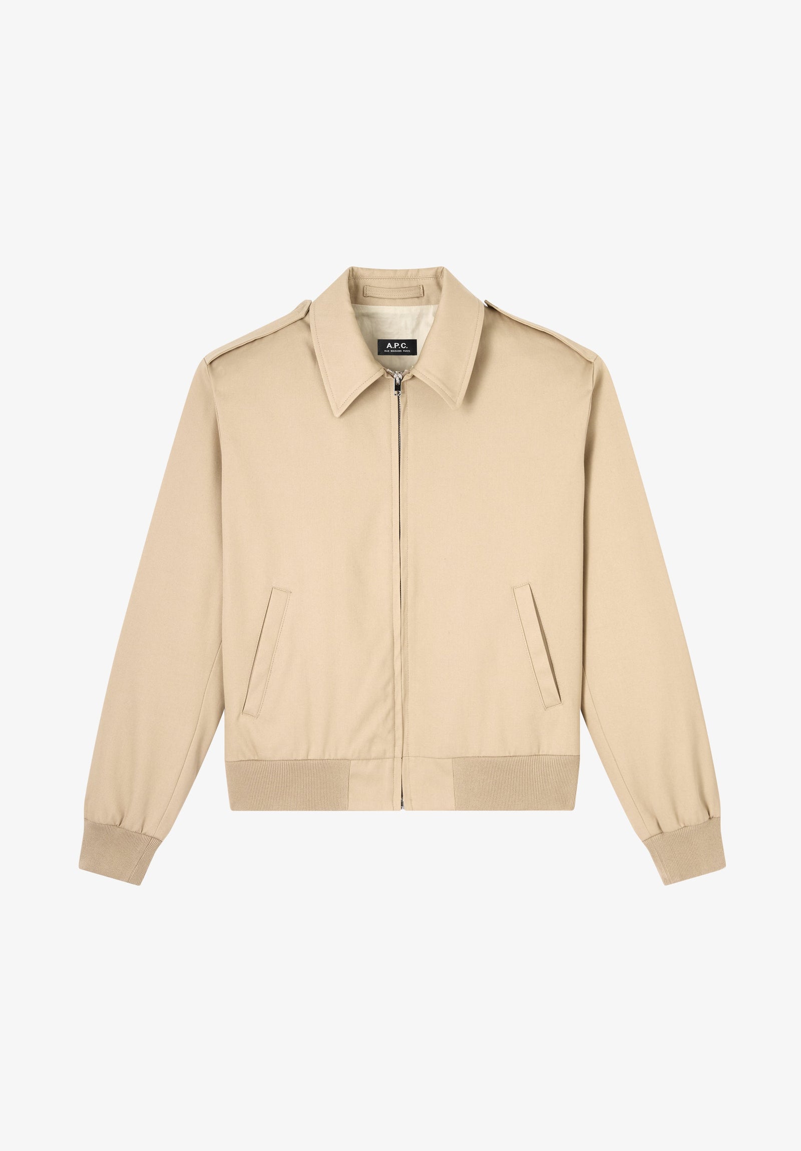 Blouson Beige En Gabardine De Coton