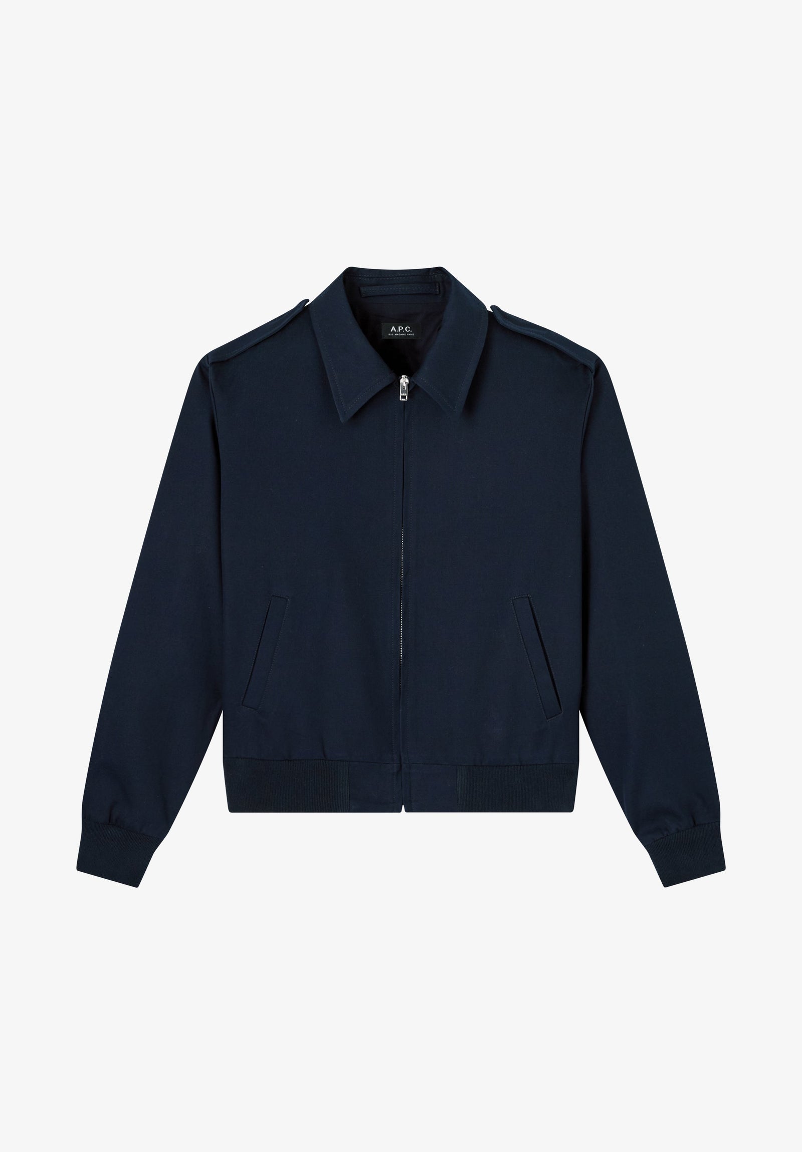 Blouson Bleu Marine En Gabardine De Coton