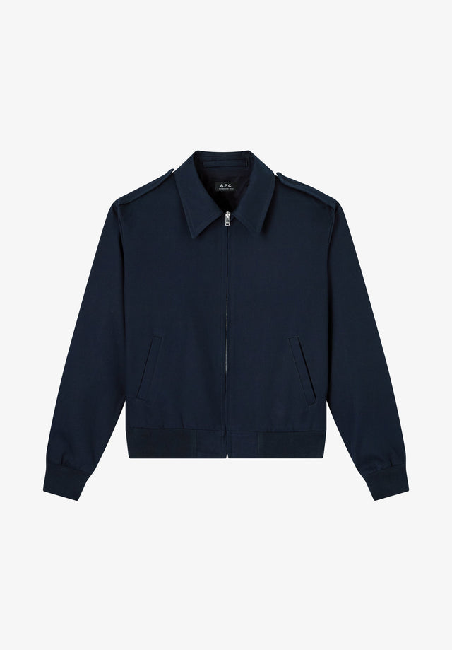Blouson bleu marine en gabardine de coton