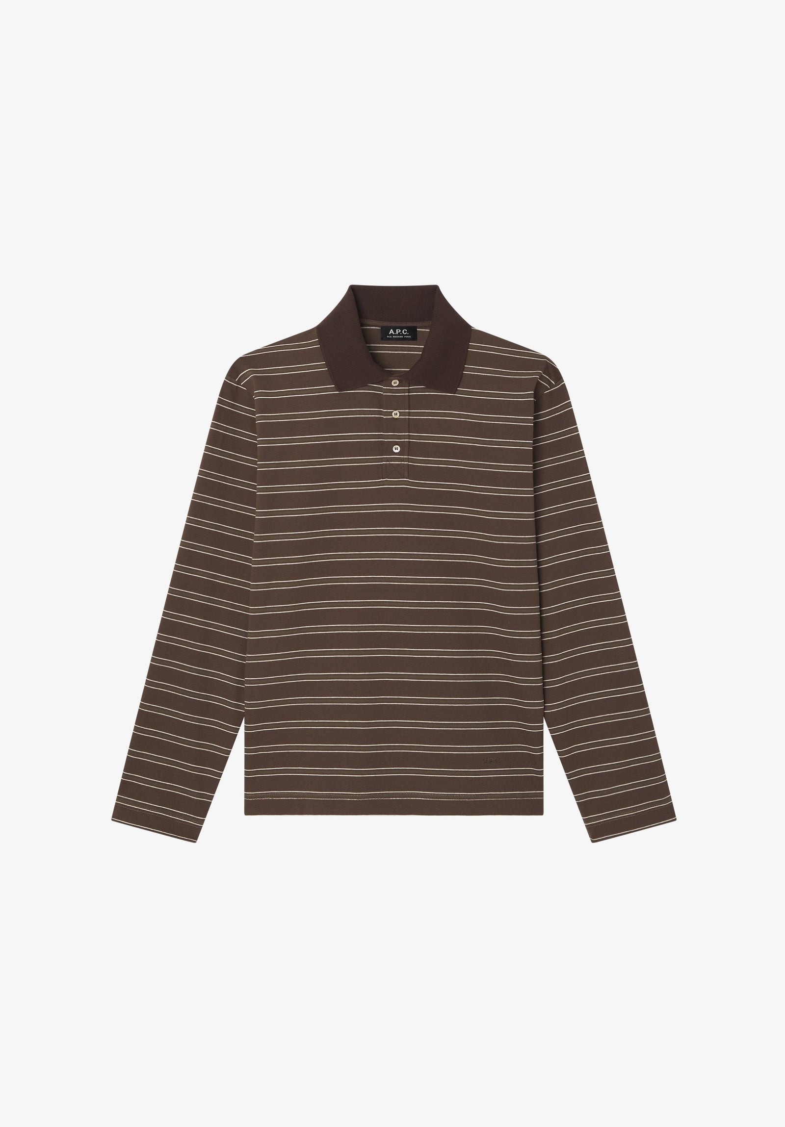 Long-sleeve striped polo shirt