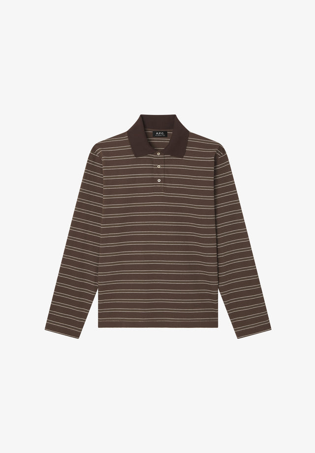 Long-sleeve striped polo shirt