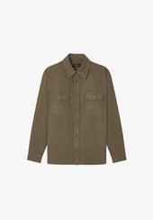 Solid-colour cotton overshirt