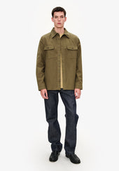 Solid-colour cotton overshirt