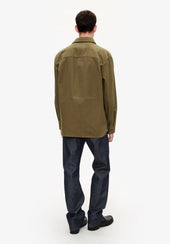 Solid-colour cotton overshirt