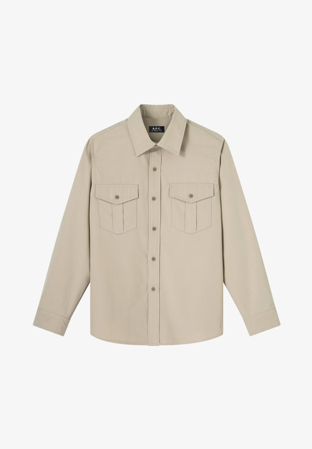 Chemise vert sauge esprit militaire